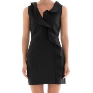 MSGM Milano black asymmetric ruffle dress sz 40